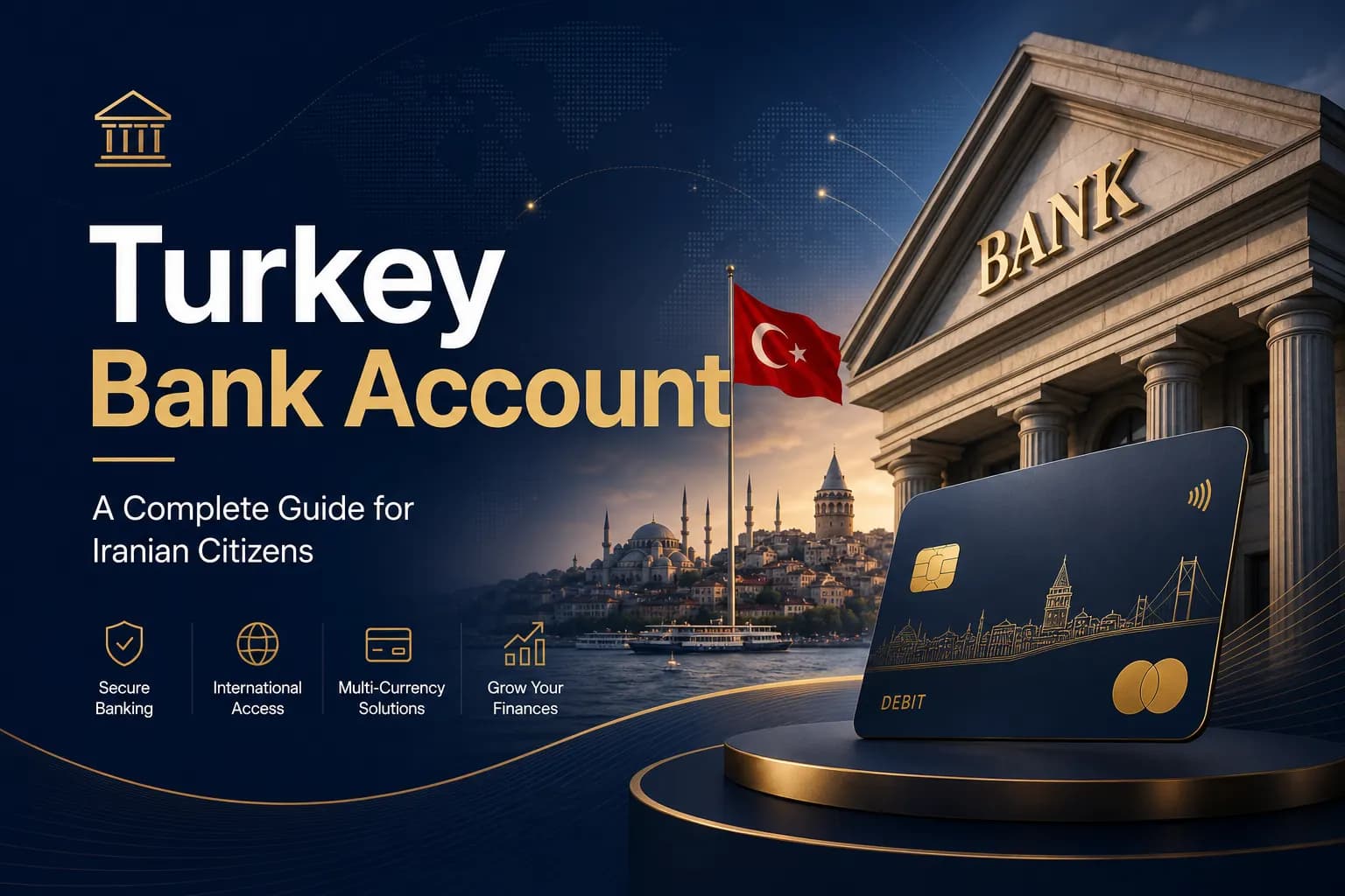افتتاح حساب بانکی ترکیه از ایران و دریافت دبیت و کردیت کارت (راهنمای ۲۰۲۶)
